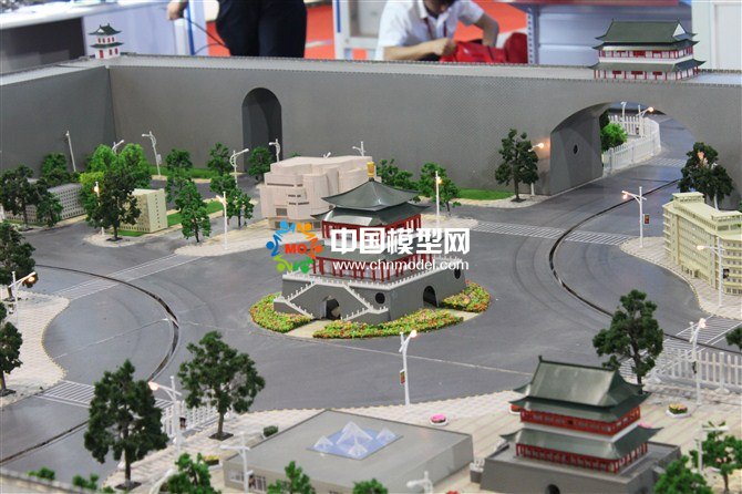 城樓建筑模型，城墻模型