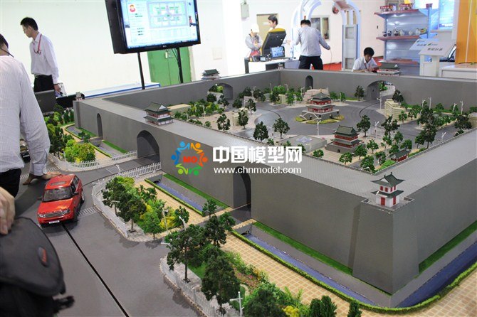 城樓建筑模型，城墻模型