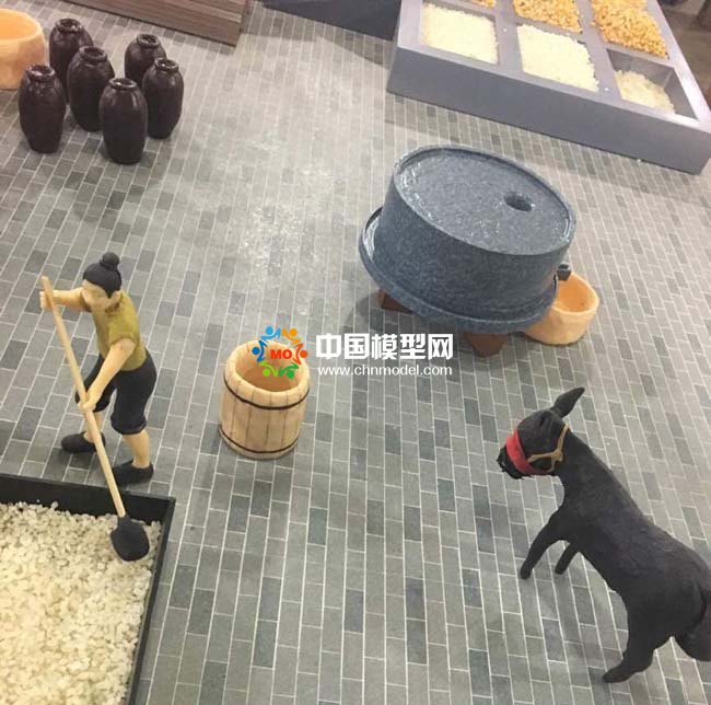 古代工坊釀酒場(chǎng)景沙盤模型