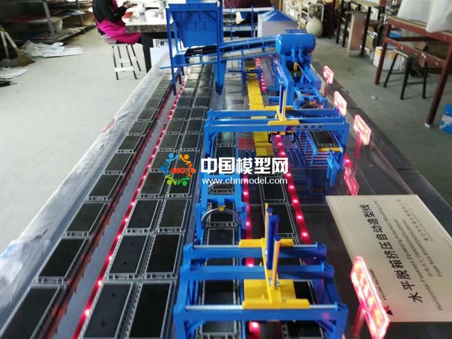 水平脫箱擠壓自動(dòng)造型線沙盤(pán)模型