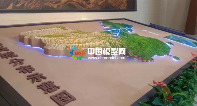 中國(guó)長(zhǎng)城分布示意沙盤模型