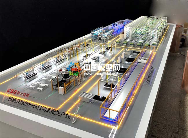 模組及電池Pack自動(dòng)裝配生產(chǎn)線(xiàn)沙盤(pán)模型
