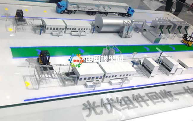 光伏組件回收一體化處置沙盤模型